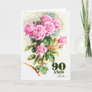 90thスペインの誕生日ヴィンテージバラガーデン名 カード