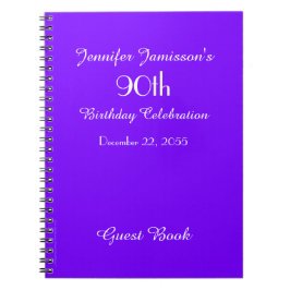 90thバースデーパーティーゲストブックパープルミニマリスト ノートブック