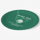 90thバースデーパーティーゴルフテーマ名モダングリーン ペーパープレート (アングル)