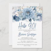 90thバースデーパーティーダスティーブルーフローラ 招待状 (正面)