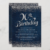 90thバースデーパーティーデニム&ダイヤモンド招待状 招待状 (正面/裏面)