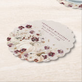 90thバースデーパーティーパンプキンワイルドフラワーカスタム ペーパーコースター (アングル)