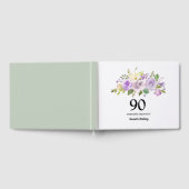 90thバースデーパーティーパープルフローラゲストブック ゲストブック (全面)