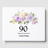 90thバースデーパーティーパープルフローラゲストブック ゲストブック (正面)