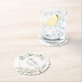 90thバースデーパーティーホワイトローズフローラカスタム ペーパーコースター (インサイチュ)