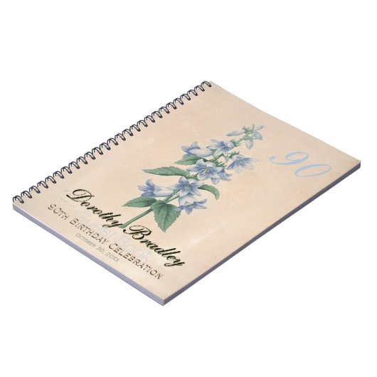 90thバースデーパーティーボタニカルカスタムゲストブック ノートブック (左側)