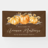 90thバースデーパーティーボホ素朴秋パンプキン 横断幕 (横)