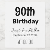 90thバースデーパーティー紙お気に入りワインボトルラベル ワインラベル (シングルラベル)