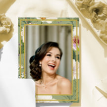 90THフォトグリーン金ゴールドフローラエレガント誕生日