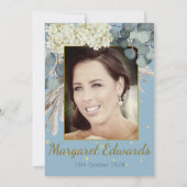 90thフローラ金ゴールドサプライズエレガントフォト誕生日 招待状 (裏面)