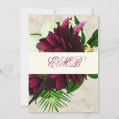 90THブルークリームフローラエレガントモダン誕生日 招待状 (裏面)