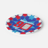 90th誕生日の写真名blue star紙プレート ペーパープレート (アングル)