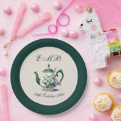 90th誕生日ティーパーティーグリーンリージェンシー誕生日 ペーパープレート (パーティー)