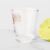 90th誕生日バラ金ゴールド赤面紙吹雪名 ショットグラス (右)