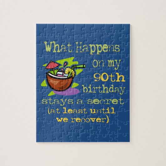 90th誕生日パーティギフト。私の90日に何が起こるか ジグソーパズル (縦)