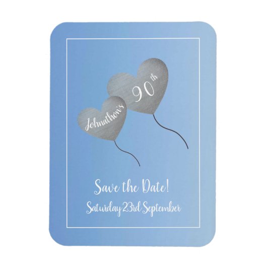 90th誕生日パーティーは日付を保存 マグネット (縦)