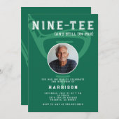 90th誕生日パーティー写真ゴルフグモダンリーン 招待状 (正面/裏面)