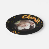 90th誕生日パーティー写真金ゴールドバルーン黒 ペーパープレート (アングル)