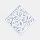 90th誕生日パーティー番号パターンブルー/ホワイト スタンダードランチョンナプキン (角)