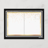 90th誕生日パーティー白黒金ゴールド招待 ポストカード (裏面)