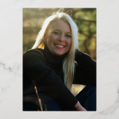 90th誕生日パーティー金ゴールド写真明るい抽象芸術アート 箔招待状 (裏面)