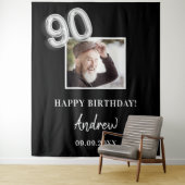 90th誕生日パーティー黒人写真名ガイ タペストリー (インサイチュ)