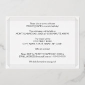 90th誕生日パーティー：アールデコを見る"90"，名前と 箔招待状 (裏面)