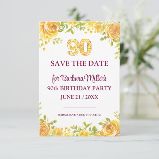 90th誕生日パーティー – イエローローズ90年 セーブザデート (スタンド正面)