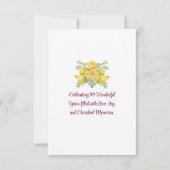 90th誕生日パーティー – イエローローズ90年 セーブザデート (裏面)