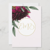 90TH誕生日フローラ金ゴールド白エレガント誕生日 招待状 (裏面)