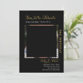 90th誕生日ブラック招待状 招待状 (スタンド正面)