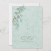 90th誕生日ユーカリプトゥスシックジオメトリックエレガント 招待状 (裏面)