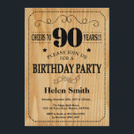 90th誕生日招待状ウ素朴ッド 招待状<br><div class="desc">第90誕生日招待状。タイポグラフィ。応援を90年に。大人の誕生日。木の素朴背景。男女誕生日Kids BoyまたはGarl Lady 10代の Teenage Bday招待状。13日15日18日21日21日30日40日50日70日80日90日100日。年齢に関係なく。さらにカスタマイズするには、「クリック カスタマイズ   」ボタンをクリックし、デザインツールを使用してこのテンプレートを変更してください。</div>