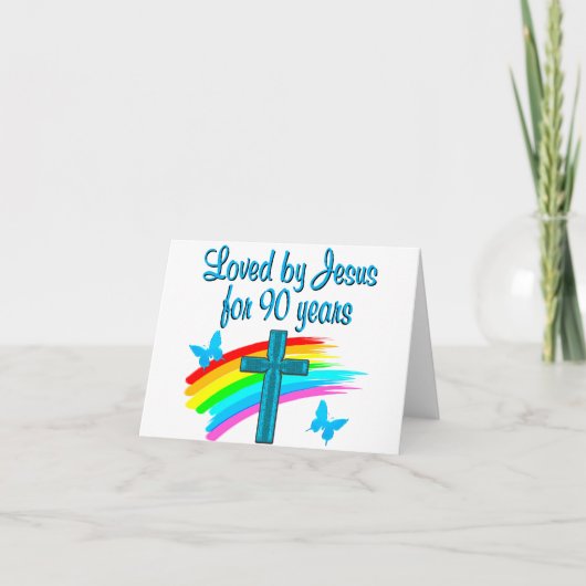 90TH誕生日祈りの言葉 カード (正面)