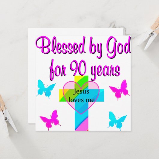 90TH誕生日祈りの言葉 カード (正面/裏面インサイチュ)