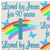 90TH誕生日祈りの言葉 ファブリック (クローズアップ)