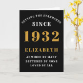90th誕生日1932生まれ愛された名前を追加ブラック カード (黄色い花)