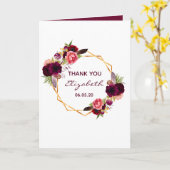 90th誕生日photo burgundyフローラありがとう カード (黄色い花)