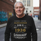 90th Birthday 1936 Add Name Black Gold Legendary Tシャツ