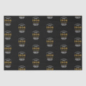 90th Birthday 1936 Black Gold Chic Elegant 薄葉紙 (正面)