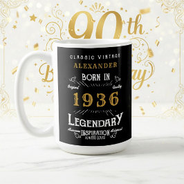 90th Birthday 1936 Legendary Retro コーヒーマグカップ