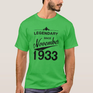 90th Birthday 90 Year Old Born November 1933 Gift  Tシャツ