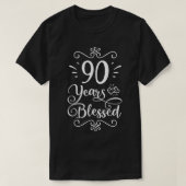 90th Birthday 90 Years Blessed Religious Jesus God Tシャツ (デザイン正面)