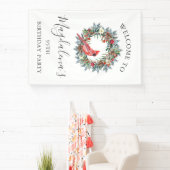 90th Birthday Banner Red Cardinal Custom Welcome 横断幕 (インサイチュ)