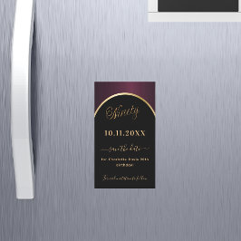 90th birthday black burgundy日付マグネットを保存