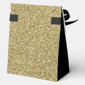 90th Birthday Black Gold Glitter Thank You フェイバーボックス (裏面)