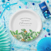 90th Birthday December Birth Flower Holly Custom ペーパープレート (パーティー)