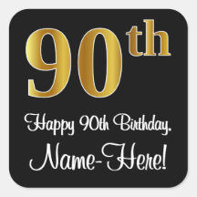 90th Birthday – Elegant Luxurious Faux Gold Look #