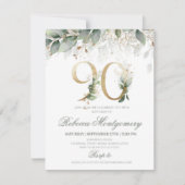 90th birthday Elegant Milestone invitation 出欠カード (正面)