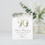 90th birthday Elegant Milestone invitation 出欠カード (スタンド正面)